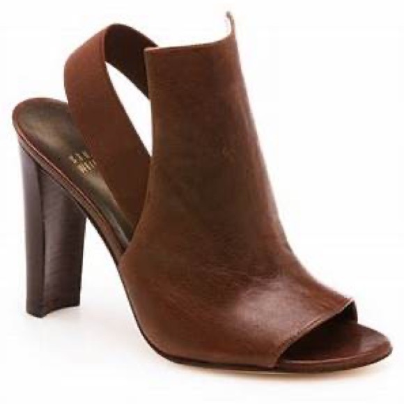 STUART WEITZMAN Fronton slingback peep-toe bootie w/dust bag and box size 7 - Picture 2 of 11